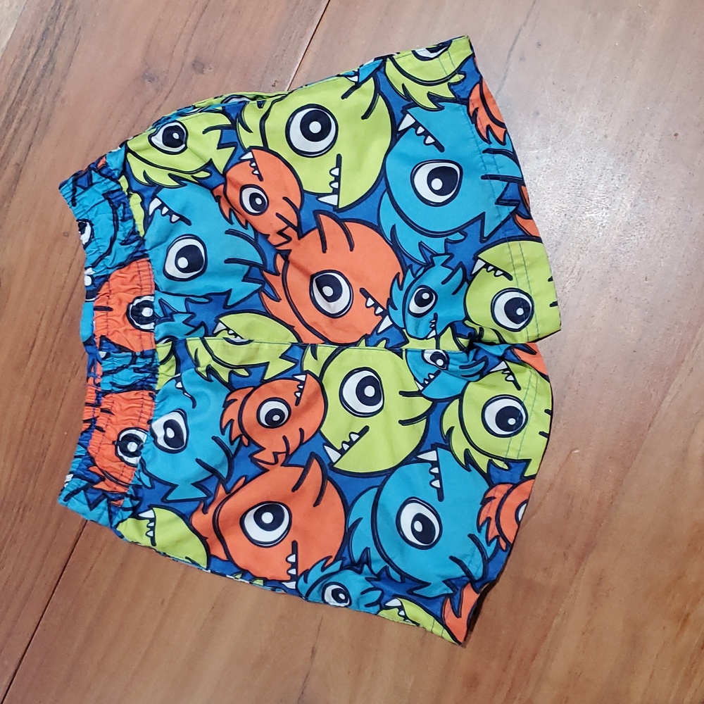Toddler Swim Paranha Fish Print Shorts/Trunks •18-24 Months